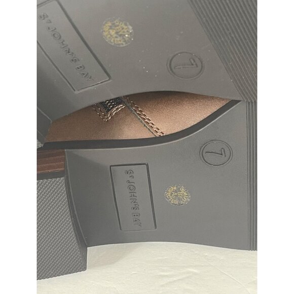 St Johns Bay Rayford Ankle Boots Womens Size 7M Brown Synthetic Upper - Picture 9 of 9